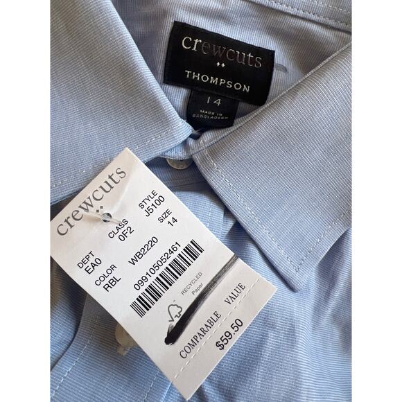 CREWCUTS Light Blue Thompson Shirt NWT Size 14 - Picture 3 of 4